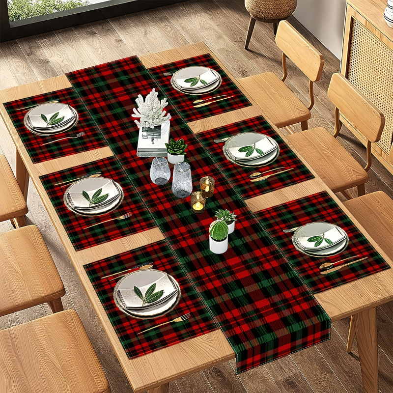 7-Piece Christmas Placemat and - Table Runner ulasan dan harga