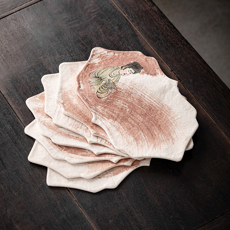 Hand Drawn Persimmon Dyed Zen  - Table Runner ulasan dan harga