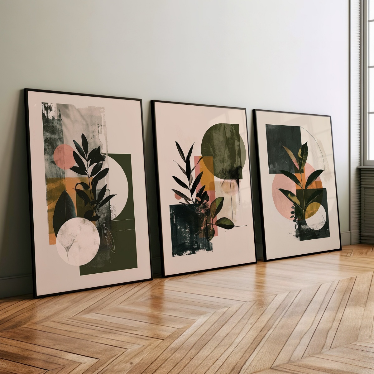 3pcs/set Boho Geometric Abstra - Abstract Canvas Set ulasan dan harga