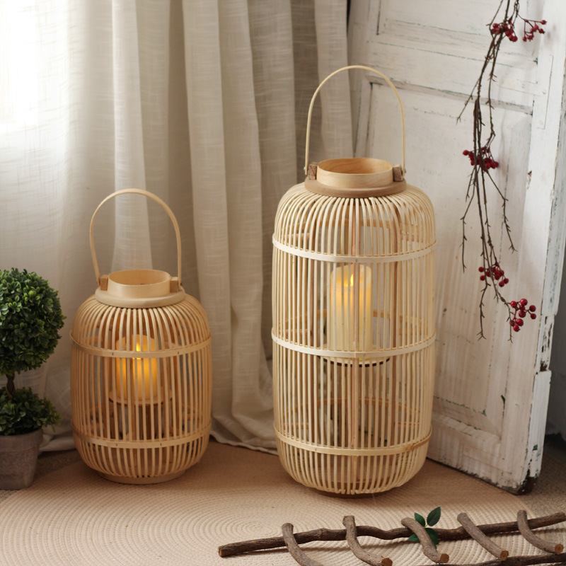 Handmade Bamboo Wind Lamp Floo - Candle Holder Decor ulasan dan harga