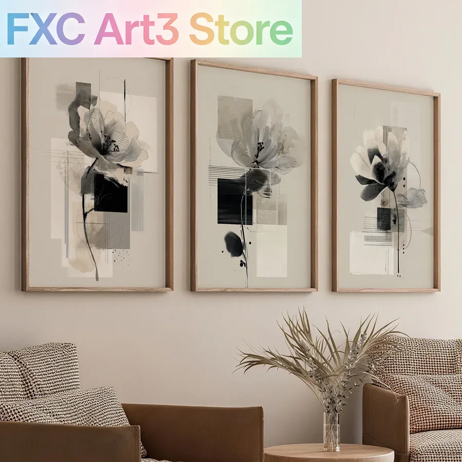 3pcs/Set frameless  , Abstract - Abstract Canvas Set ulasan dan harga