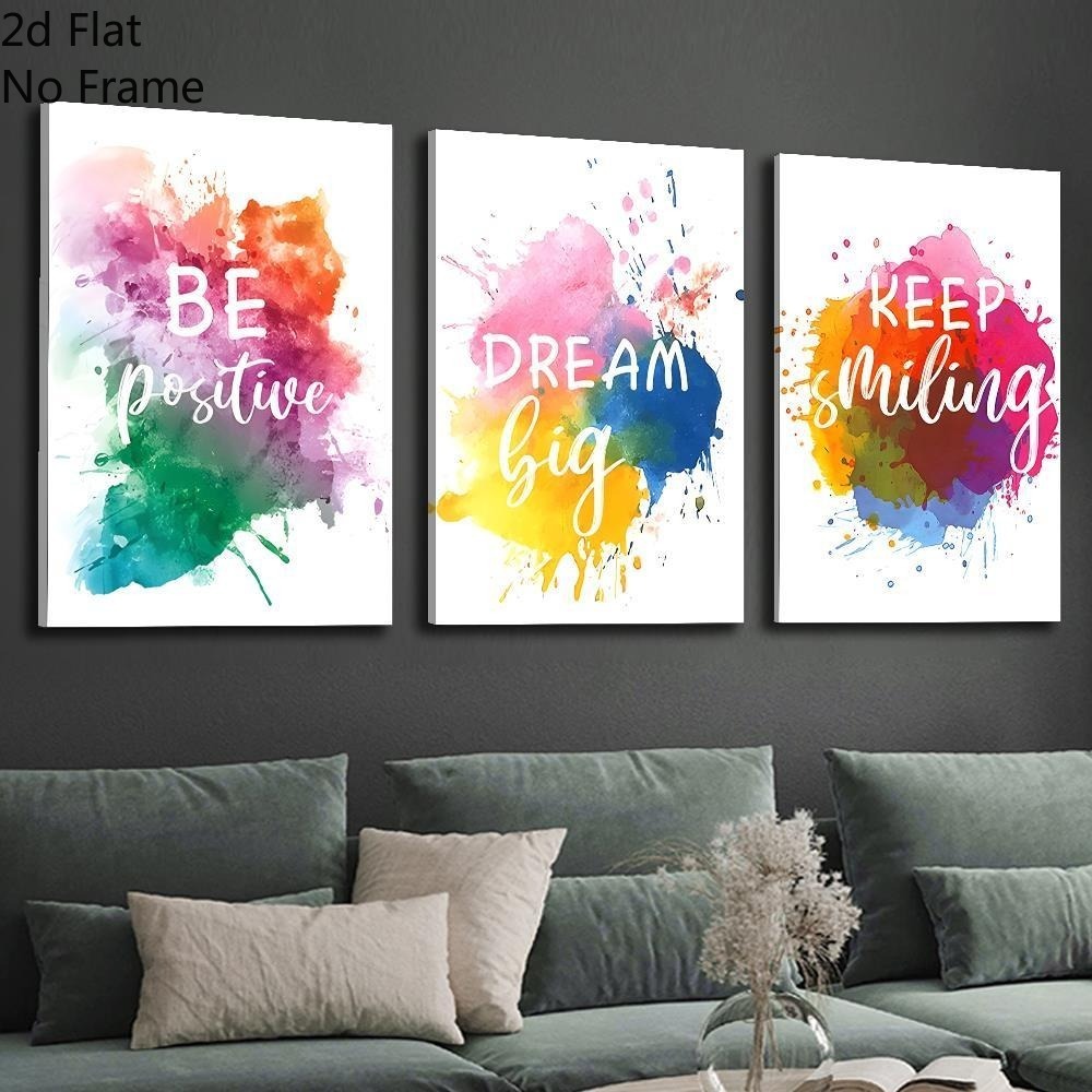 （Noframe 3PCS)-2D Flat, 2D Fla - Abstract Canvas Set ulasan dan harga