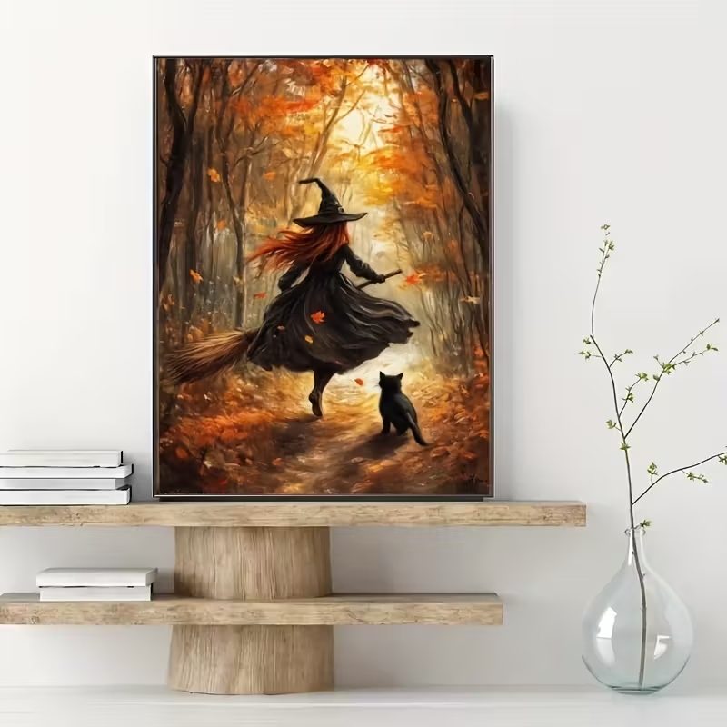 Retro Alloween Autumn Witch On - Interior Design Living Room ulasan dan harga