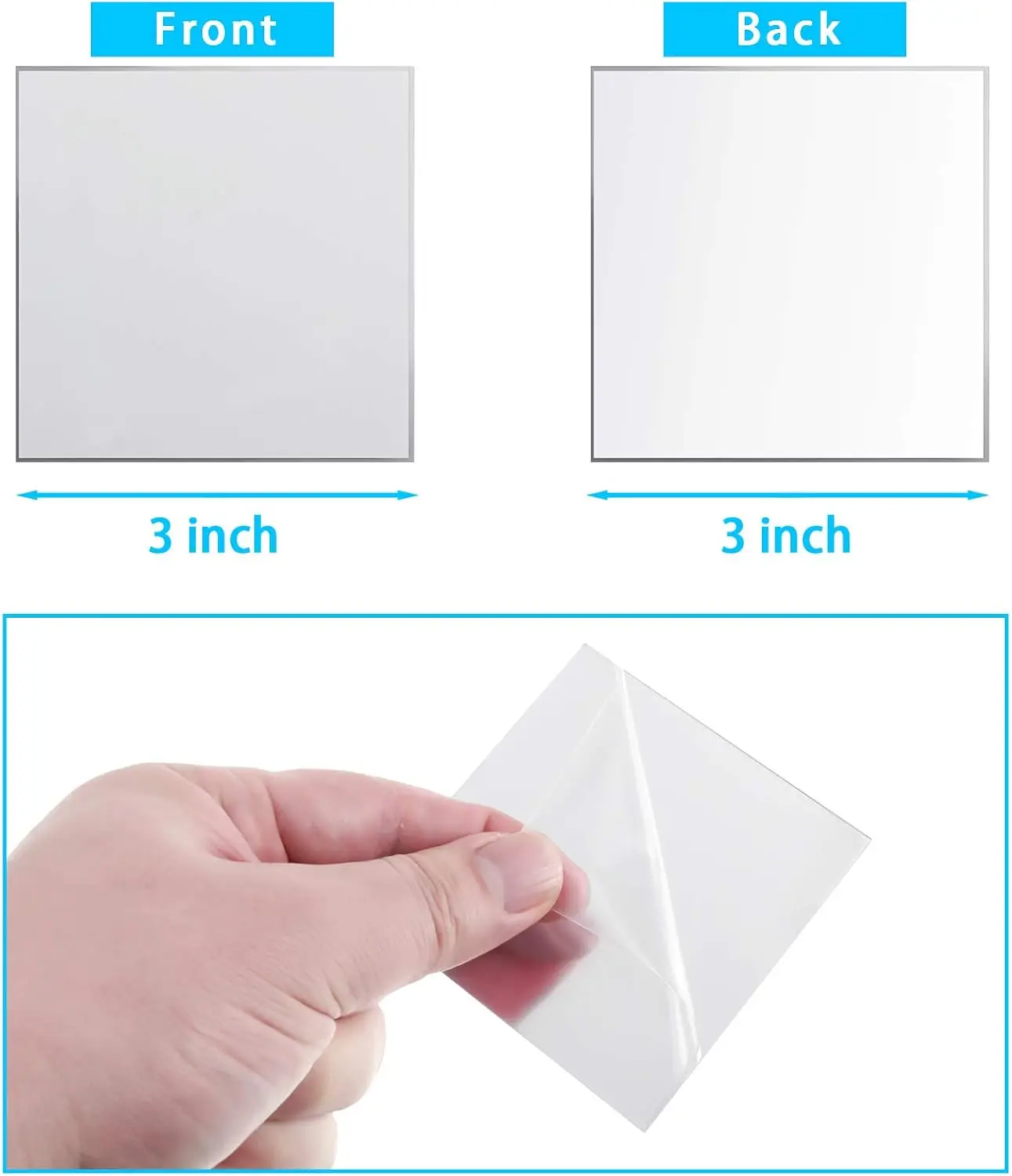 Mini Size Square Mirror Adhesi - Decorative Mirror ulasan dan harga