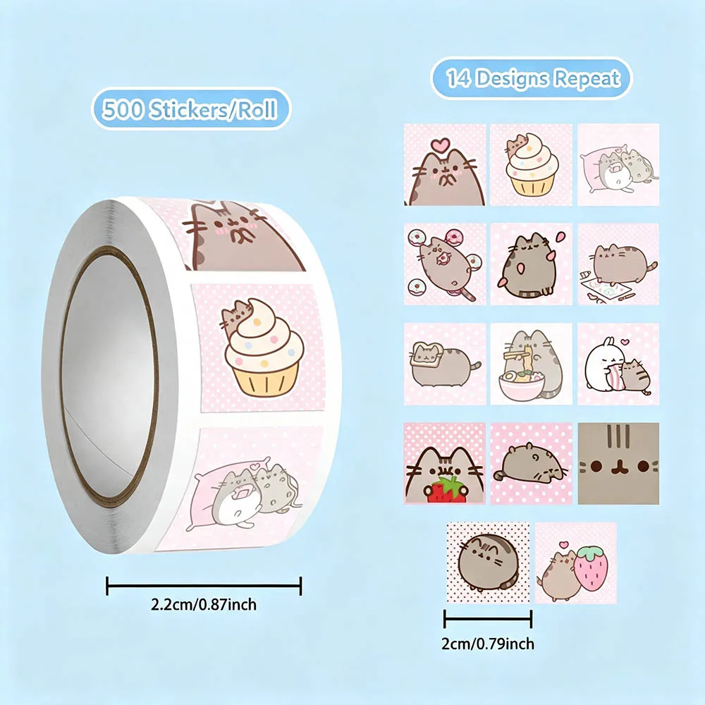 Hou 500pcs Pusheen Cartoon Cat - Wall Sticker ulasan dan harga