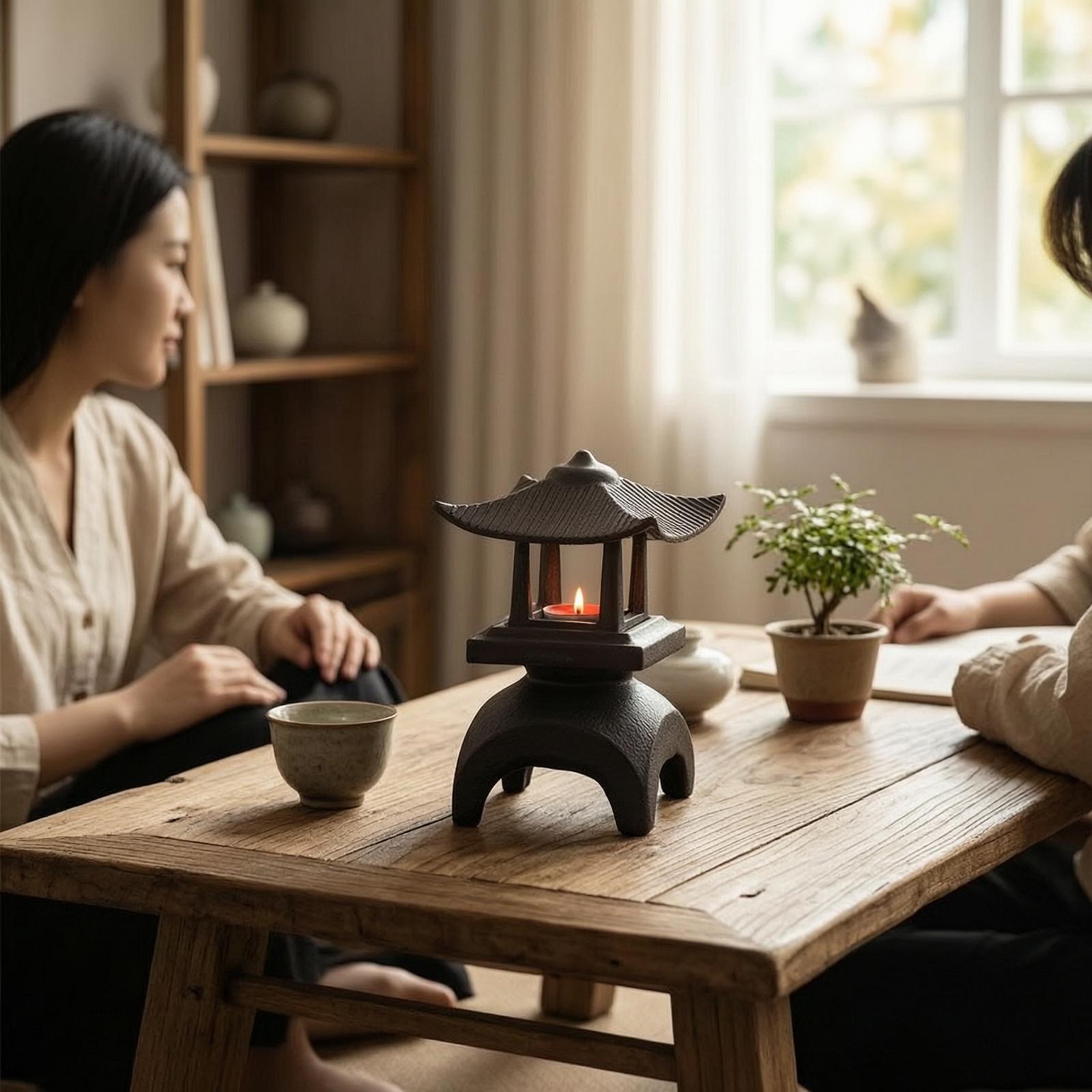 Cast Iron Lantern Tabletop Can - Candle Holder Decor ulasan dan harga